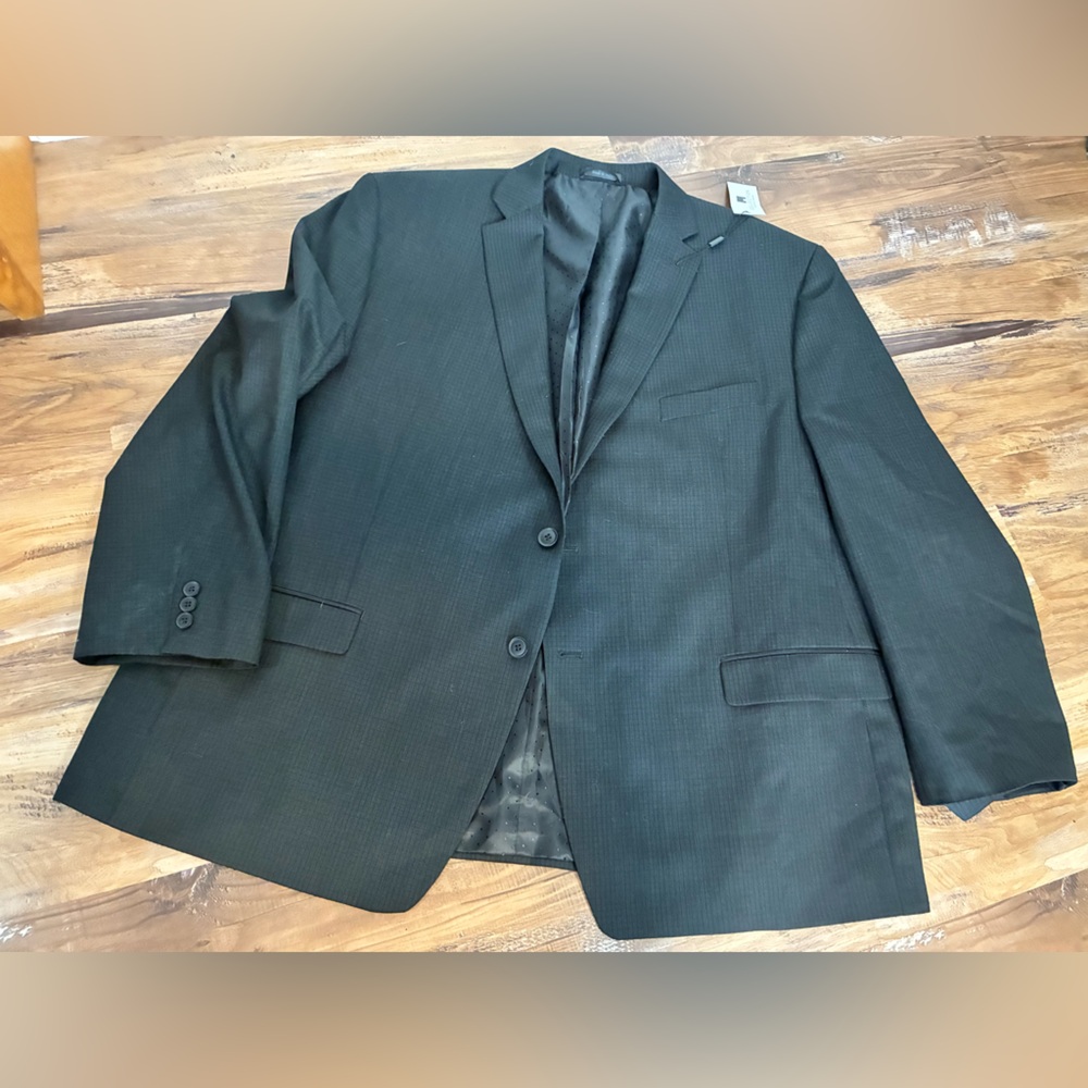 Collection Michael Strahan XXL 52 Reg Men’s blazer Suit Jacket NWT Black Woven